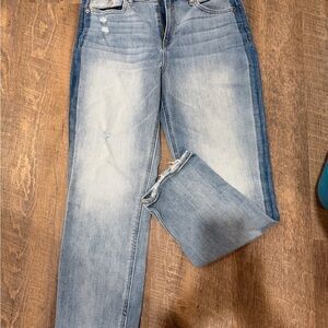 Old Navy Light Blue Skinny Jeans with Dark Side Panels
